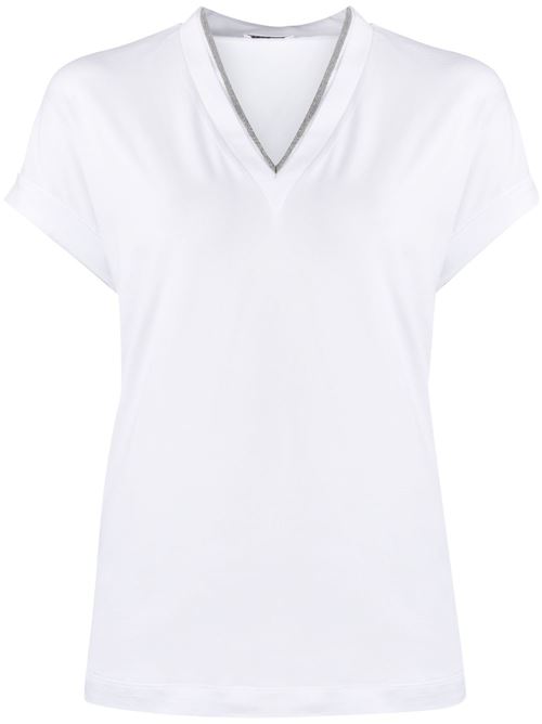 T-shirt con scollo a V BRUNELLO CUCINELLI | M0T18BD222C159